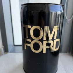 Tom Ford Oversized Black Metal Barrel Candle Decor Statement Piece