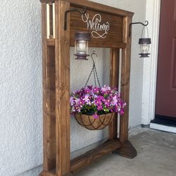 Custom Outdoors furniture welcome signs flowers planters
