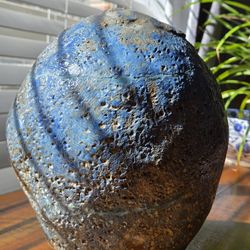 Blue Textured Ceramic Vase 