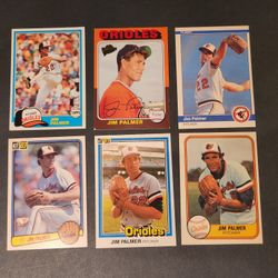 JIM PALMER BASEBALL CARDS  - 6 Total