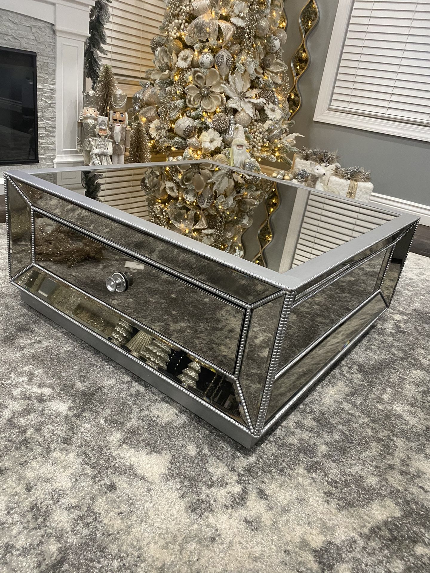 Antique Mirror Coffee Table With Storage
