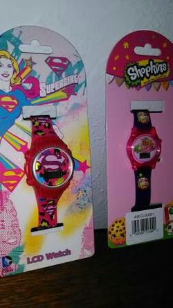 Shopkins OR Supergirl kid's LCD watches* New in package* - $6