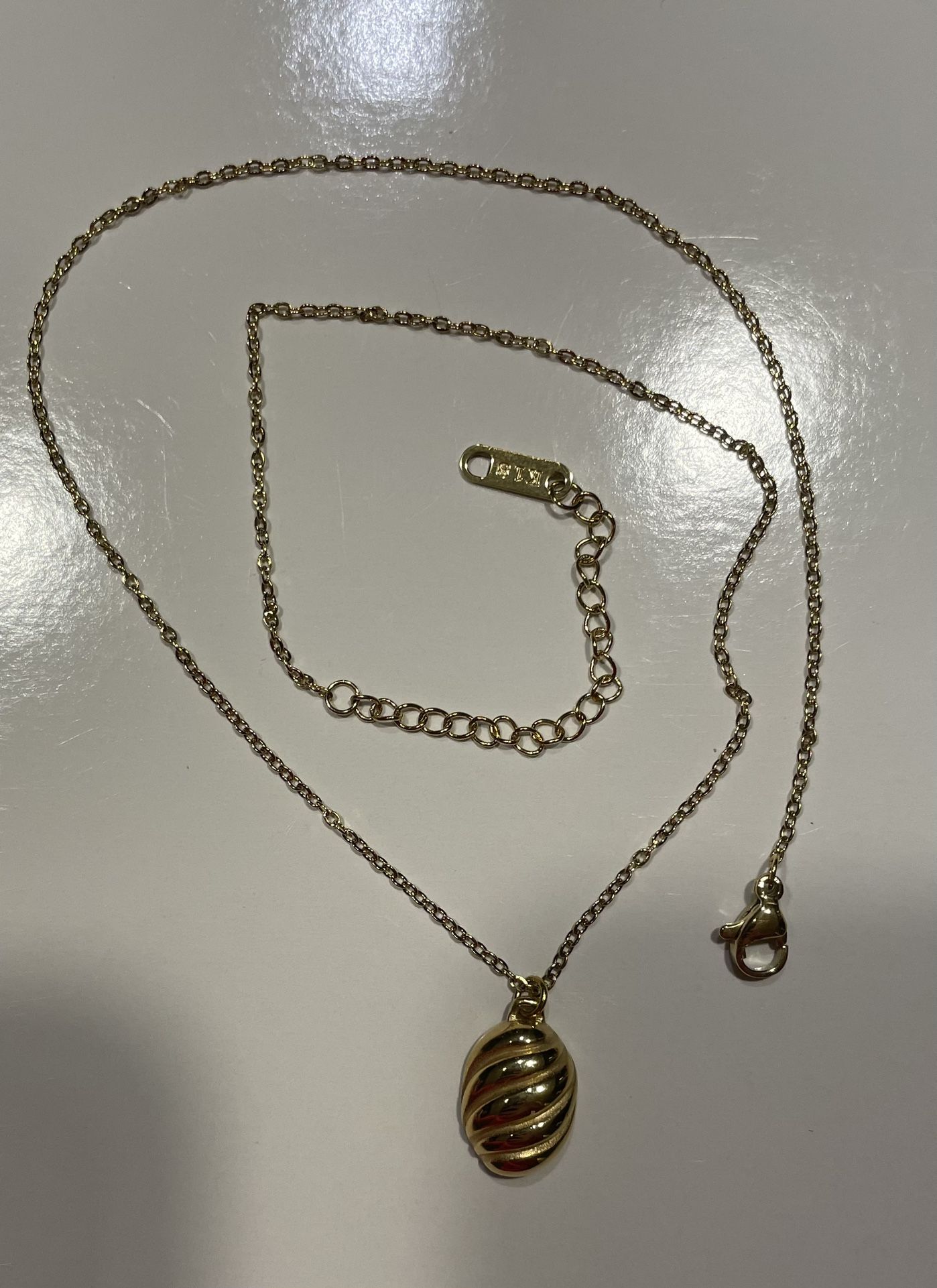 Gold-plated Croissant Charm Necklace