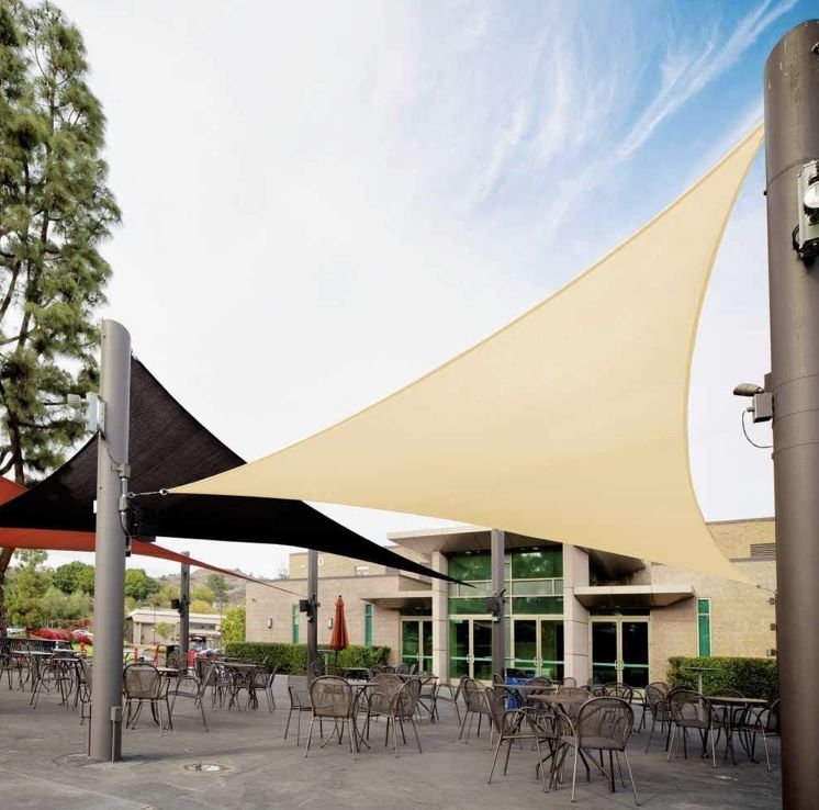 Royal Shade 31' x 31' x 31' Beige Triangle Sun Shade Sail Canopy Outdoor Patio Fabric Screen Awning RTAPT32-95% UV Block, Heavy Duty, New! Never Used!