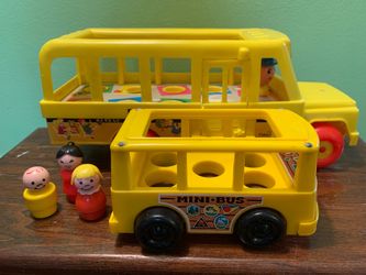 Set of Vintage Fisher Price School Buses