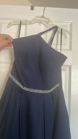 New Formal Dress, Navy Blue Color Long Length With Pockets