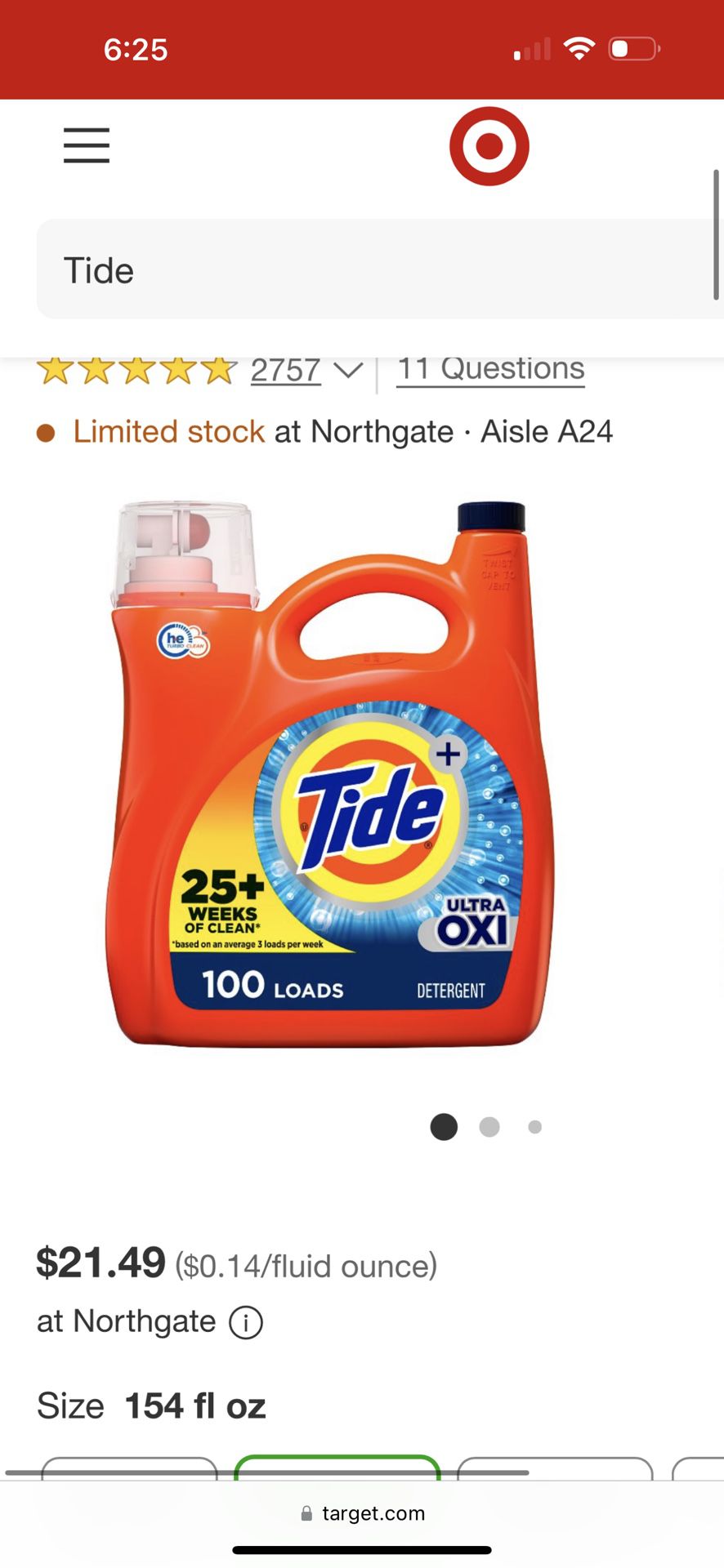 5 Bottles brand new Tide Detergent 