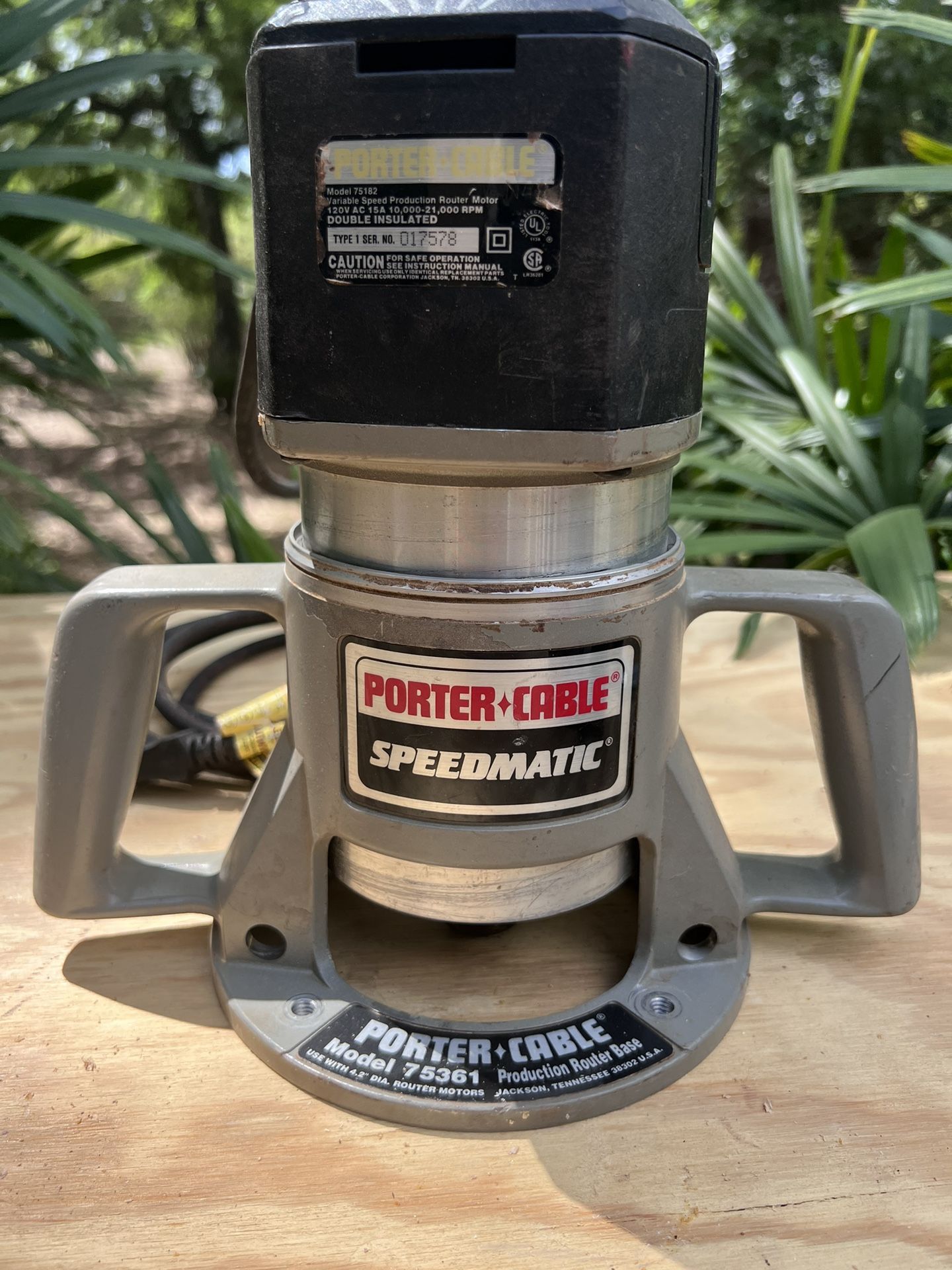 Porter Cable HD Router 75182 Variable Speed 3 1/4 HP, 15-amp Made In USA