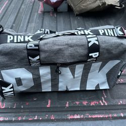 Victoria Secret Pink Duffle Gym Bag (Gray) 
