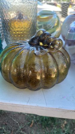 Glass pumpkin decor