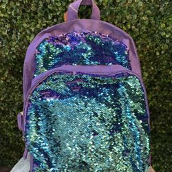 Kids Purple & Turquoise Flip Sequin Backpack
