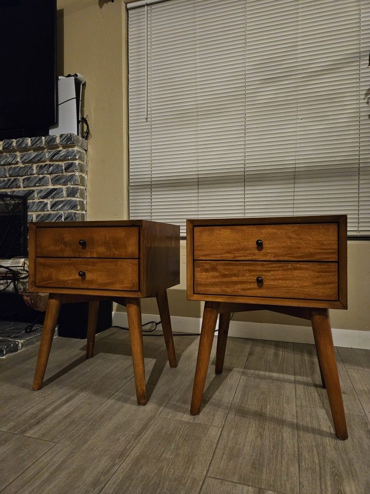 Mid-Century Modern Style Nightstands – Set of 2