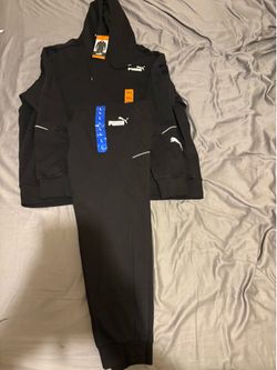 Puma Black Tracksuit Hoodie 2XL and Joggers L