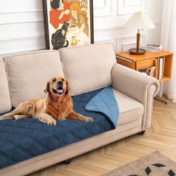  Waterproof & Reversible Dog Bed Cover Pet Blanket Sofa, Couch Cover Mattress Protector Furniture Protector for Dog, Pet, Cat（30"*70",Blue/Light Blue Thumbnail