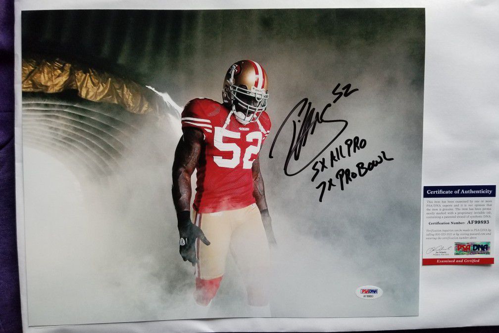 Patrick Willis Signed 11x14 Photo w/ Inscription PSA/DNA COA San Francisco 49ers