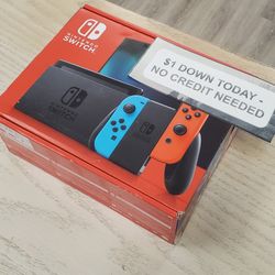 Nintendo Switch V2 Gaming Handheld New - $1 DOWN TODAY, NO CREDIT NEEDED