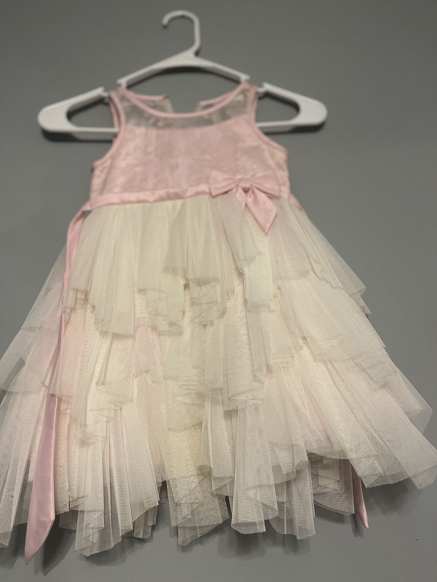 Size 4t Pink And Off White Dress 