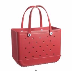 Eva Bogg Style Extra-Large Beach Tote Rubber Bag (Unbranded) Red