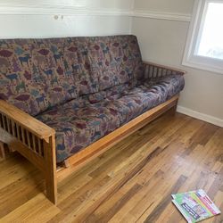 Wood futon Thick cushion