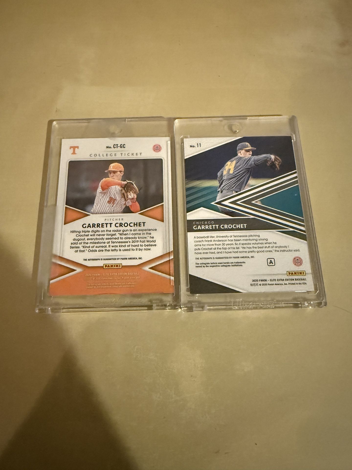 Garret Crochet Two Card Auto Lot