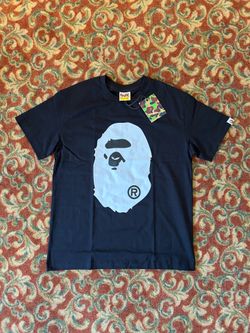 Bape bicolor big ape head tee black white