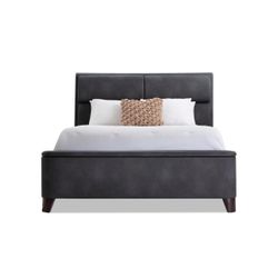 King Upholstered Panel Bed 