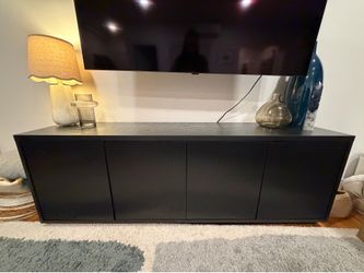 Black Wood TV Console 69.5in