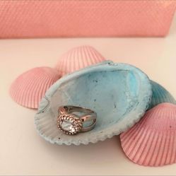 Italian 925 sterling silver ring with cubic zirconia Size 4 (14.8mm) NEW REDUCED PRICE !!! 