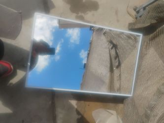 Rectangular Wall Mirror with White Frame