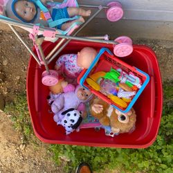 Girl Toys (baby stroller, Dolls , books, Toy Cars Bundle