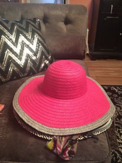Fuchsia/silver sun hat