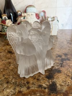 Glass Angel Candle Holder 