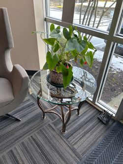 Copper-Edged Coffee Table