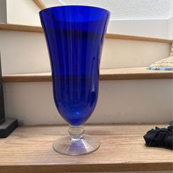 Large Blue Glass Vase