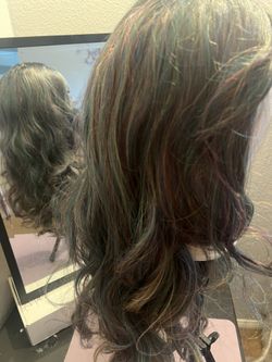 Wavy With Color highlights  Wig 