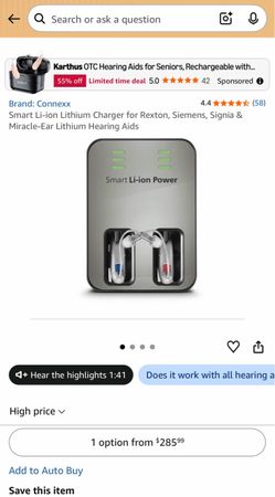 Starkey Livio / Evolv AI Rechargeable Hearing Aids with Smart Li-Ion Charger & Case
