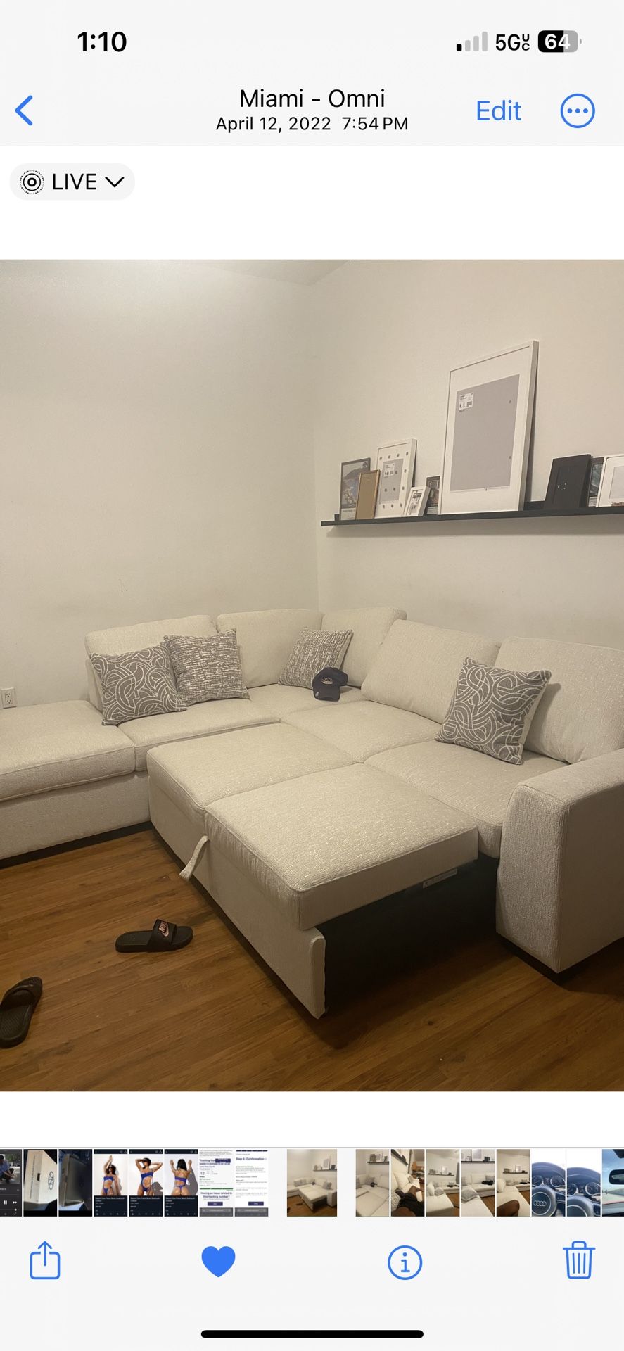 Off White Sleeper Sectional Too Big For New Apartment