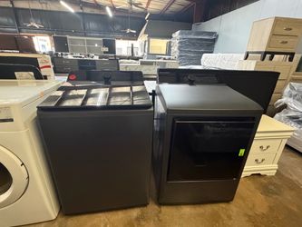 Dark Gray Top-Load Washer and Dryer Set