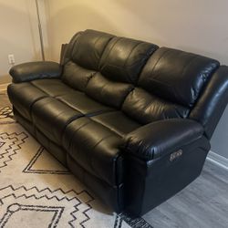 Black Electric Couches With LED Lights 