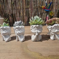 Aesthetic Face Succulent Planters – Handmade Zen Decor 🌿✨