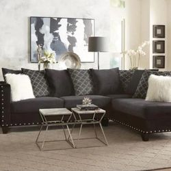 Black Designer Style Sectional