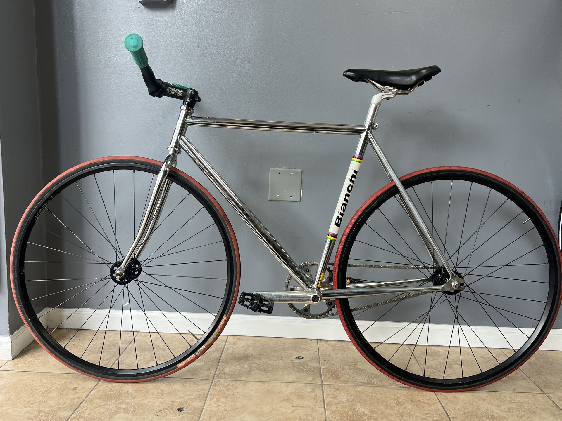 Bianchi Chrome Pista Fixie, Single Speed, City Commuter 53cm
