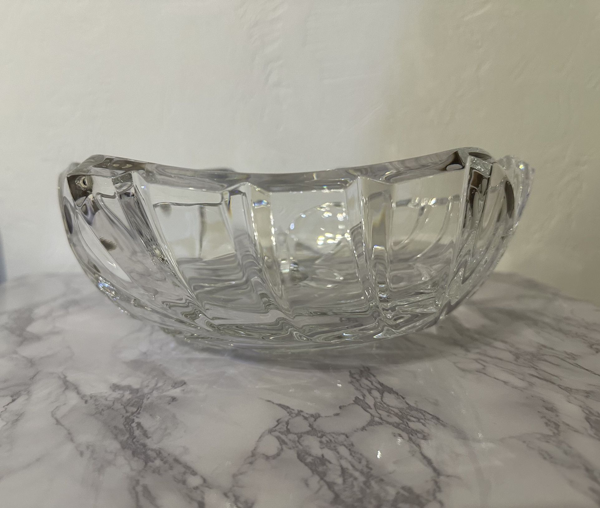 Waterford Crystal Palm Triple Palm Leaf Bowl