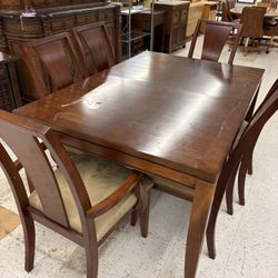 Dark Wood Dining Table w/6 Chairs