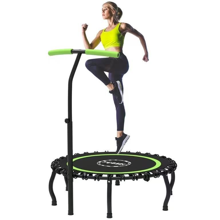 YORIN Rebounder Foldable Trampoline for Adults, 330LBS Fitness Indoor Trampoline, 40" Mini Exercise Trampoline with Bungees, 3 Level Adjustable Foam