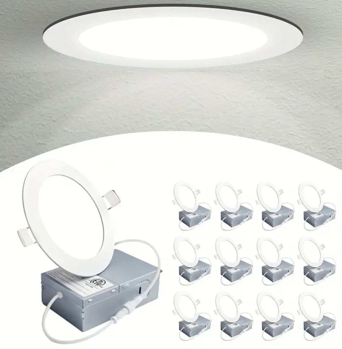 6-inch ultra-thin embedded LED light strip junction box - 14W, adjustable 5 color (2700K-5000K)