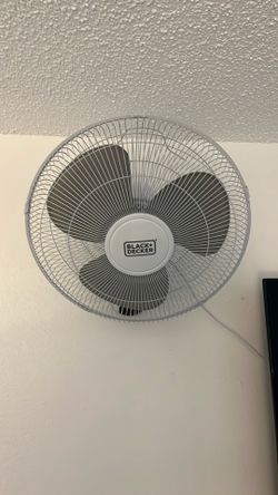 Fan, wall mount, 16 inch, remote controlled, used a couple times so like new!