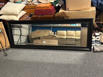 Large Black Framed Wall Mirror – Modern Rectangular Mirror