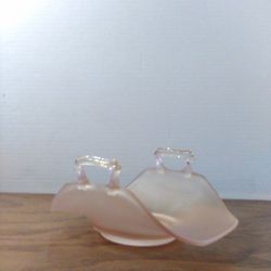 Vintage Lancaster Pink Satin Glass Bonbon Dish