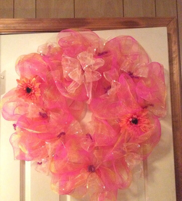 Spring Deco Mesh Wreath